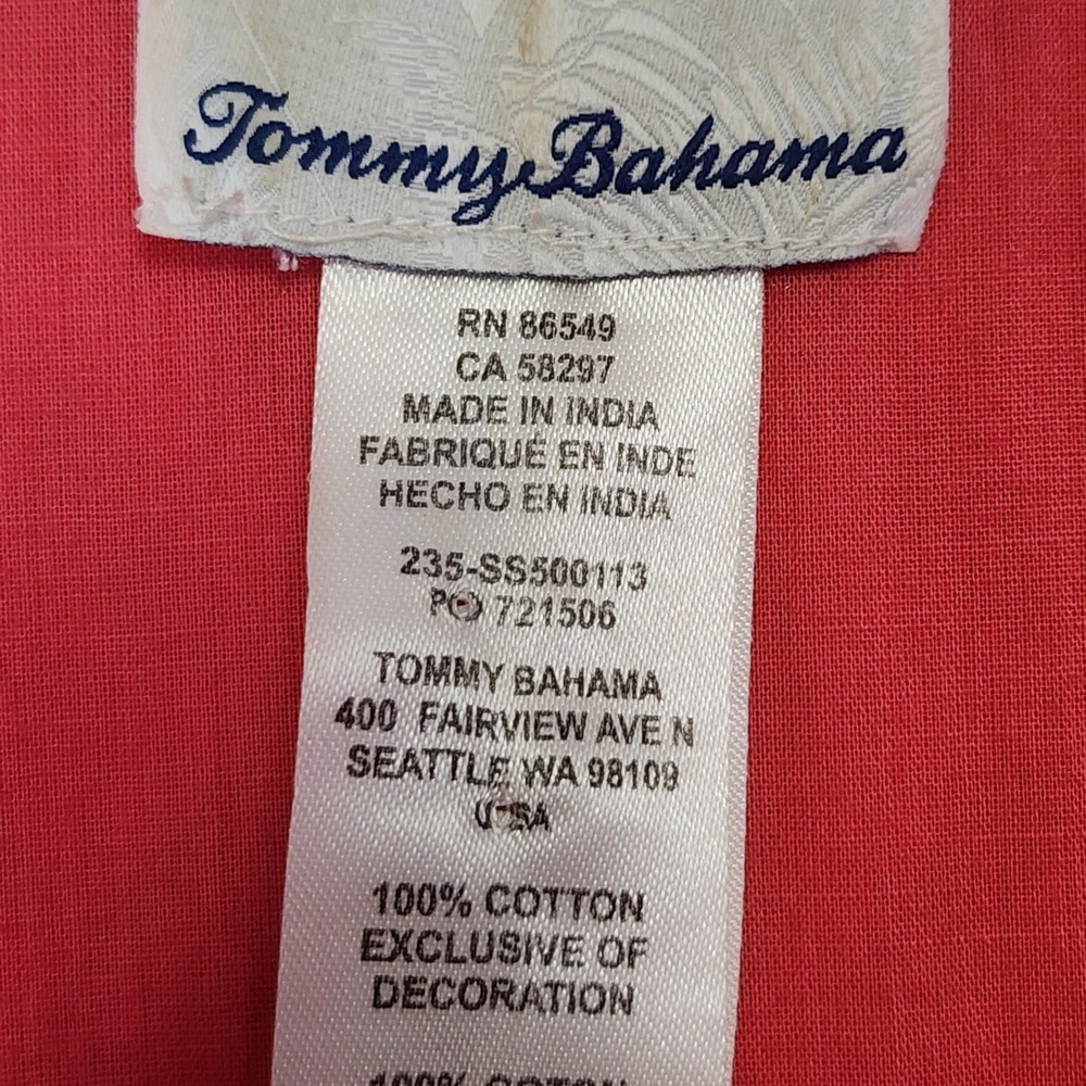 Tommy Bahama Coral Pink Tunic Dress Tiered Bell Sleeves Womens XL Boho Peasant - Picture 3 of 10
